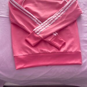 Adidas Salmon Pink Sweatshirt with White Stripes